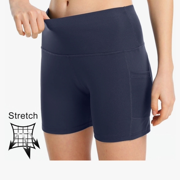 Navy Blue Biker Shorts - Picture 2 of 9